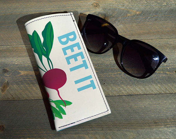 Beet It - Printed Leather Eyeglasses Case