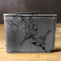 Sketch Birds - Printmaker Leather Wallet