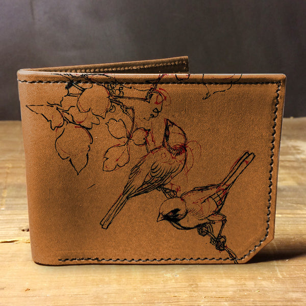 Sketch Birds - Printmaker Leather Wallet