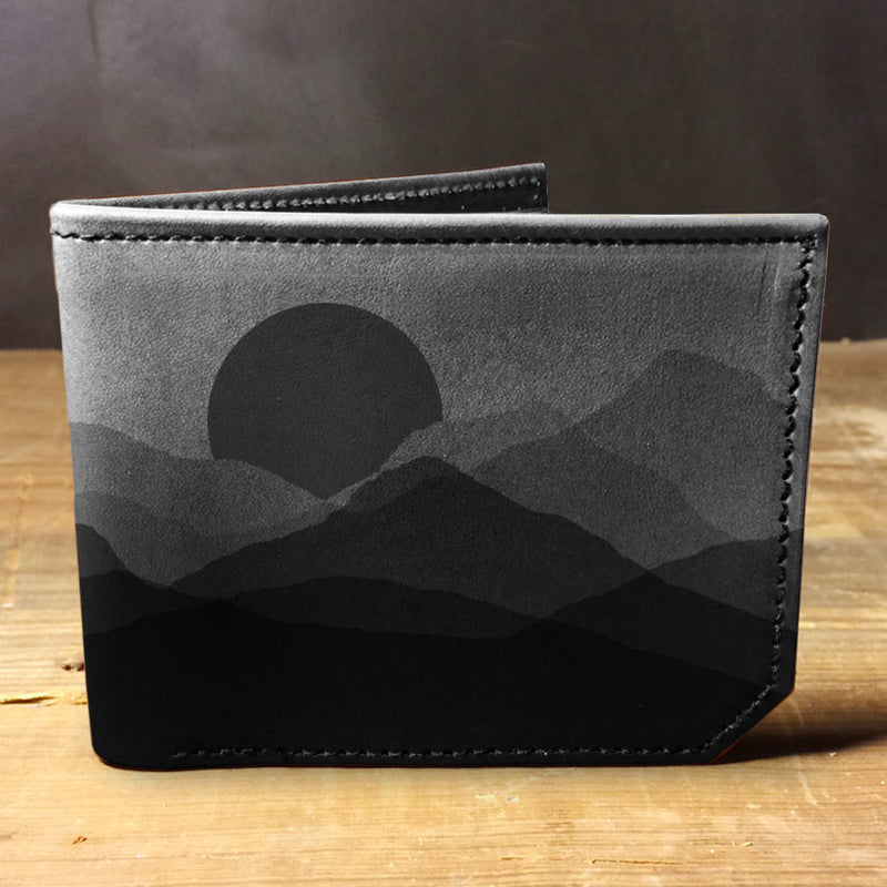 Faded Mountains - Printmaker Leather Wallet