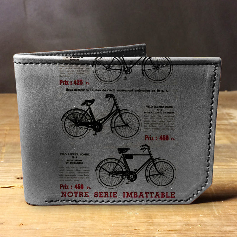 French Bikes - Printmaker Leather Wallet