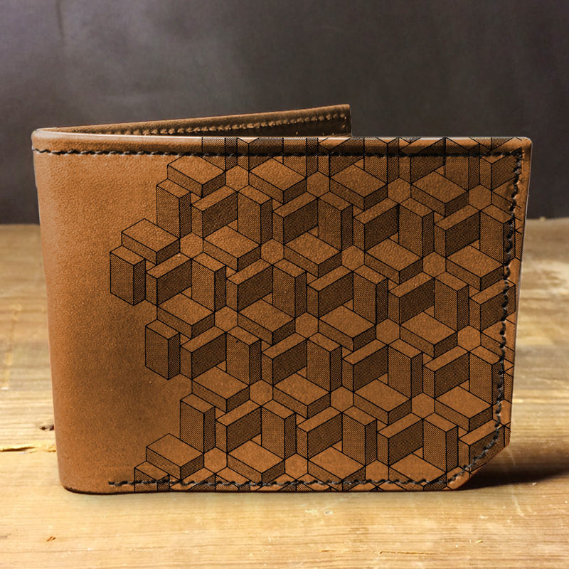 Box Pattern - Printmaker Leather Wallet