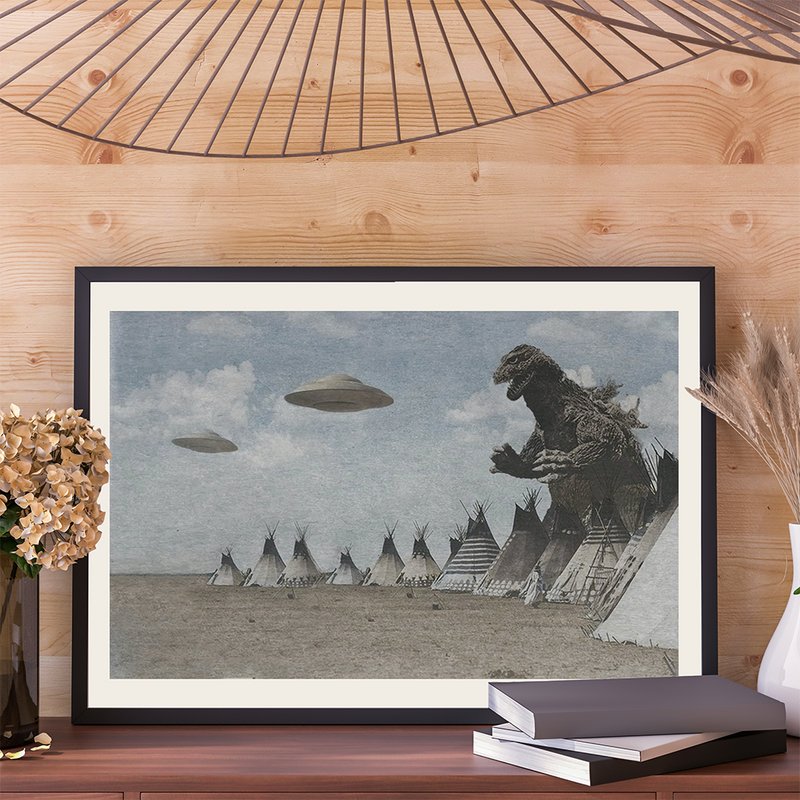 Godzilla UFOs -  12"x18" Print