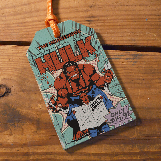 The Indigenous Hulk - Printed Leather Luggage Tag