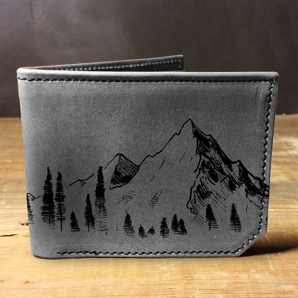 Mountains - Printmaker Leather Wallet