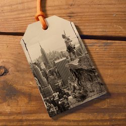 New York - Printed Leather Luggage Tag