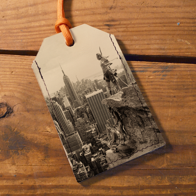 New York - Printed Leather Luggage Tag