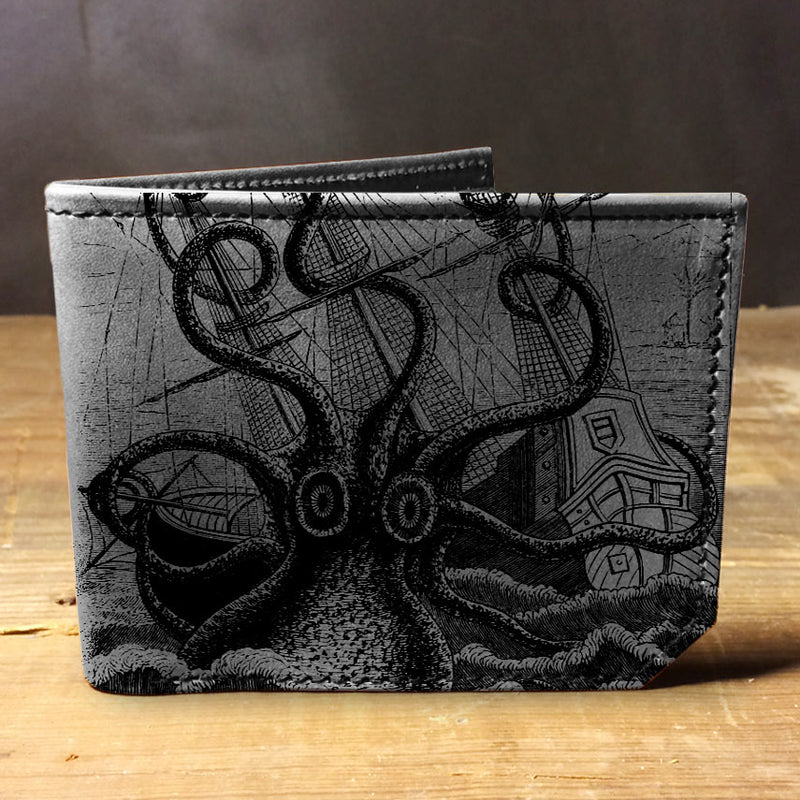 Octopus Attacks - Printmaker Leather Wallet