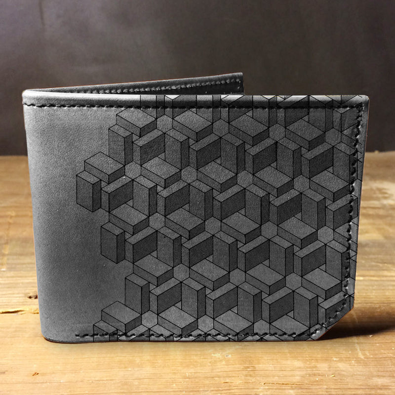 Box Pattern - Printmaker Leather Wallet