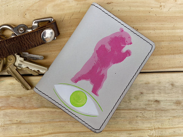 Pink Bear - Leather Spectrum Vert Cardholder Wallet Wholesale