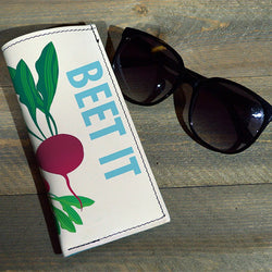 Beet It - Printed Leather Eyeglasses Case