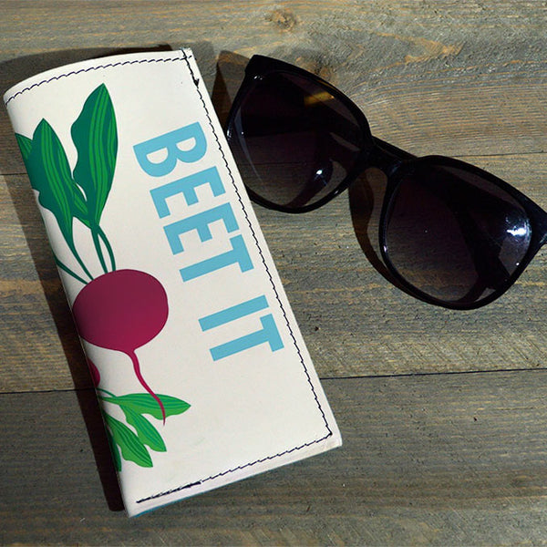 Beet It - Printed Leather Eyeglasses Case