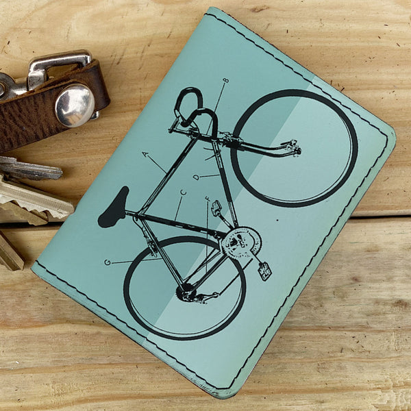 Bike Diagram - Leather Spectrum Vert Cardholder Wallet