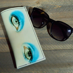 Bowie Eyes - Printed Leather Eyeglasses Case