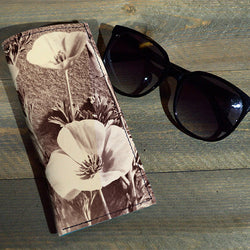 Duo Flowers - Printed Leather Eyeglasses Case