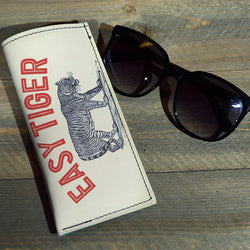 Easy Tiger - Printed Leather Eyeglasses Case