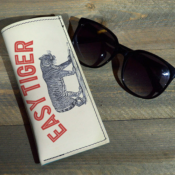 Easy Tiger - Printed Leather Eyeglasses Case