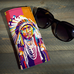 Chief Joseph - Printed Leather Sunglasses Case