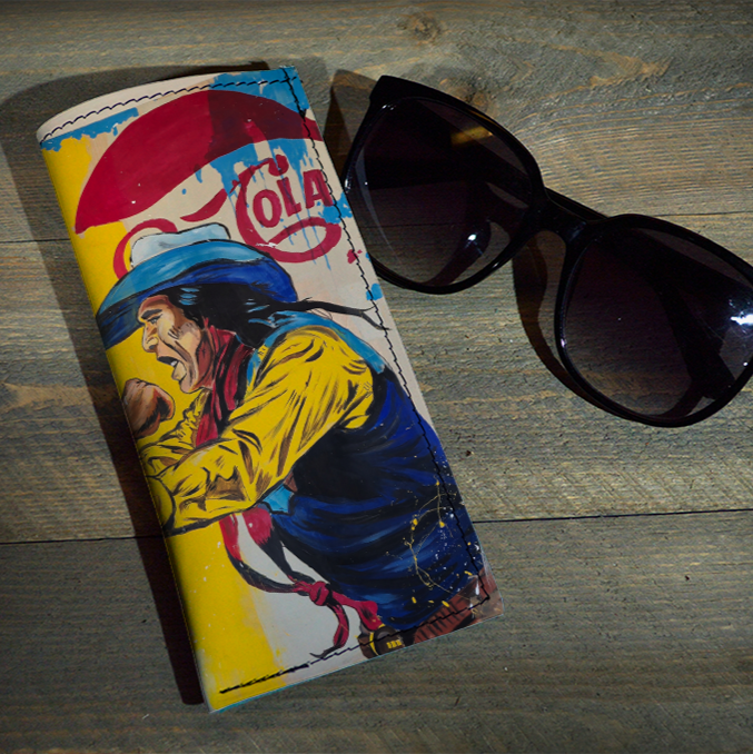 Cola Wars - Printed Leather Sunglasses Case