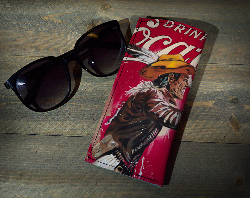 Cola Wars - Printed Leather Sunglasses Case