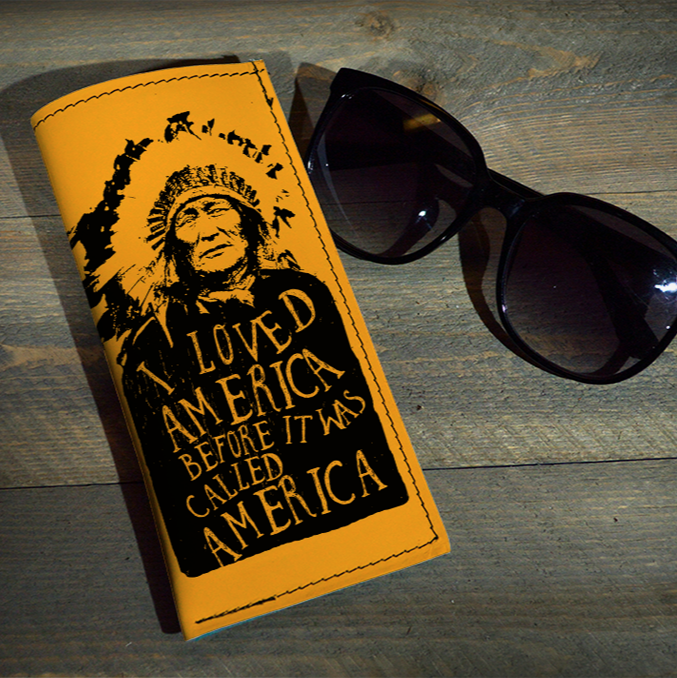 Before It Was America - Printed Leather Sunglasses Case