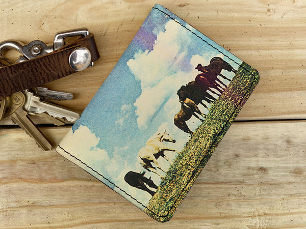 Horses - Leather Spectrum Vert Cardholder Wallet