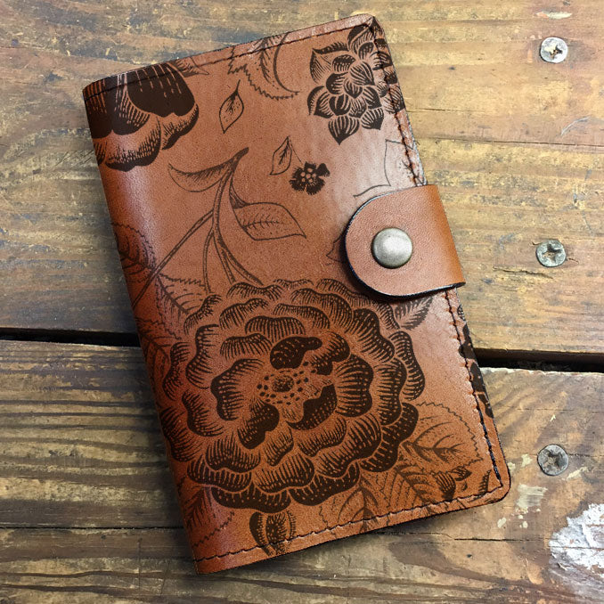 Floral Print - Leather Journal Cover