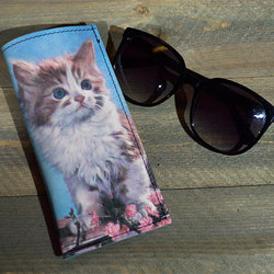 Kitty - Printed Leather Eyeglasses Case