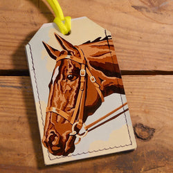 Painted Horse - Leather Luggage Tag