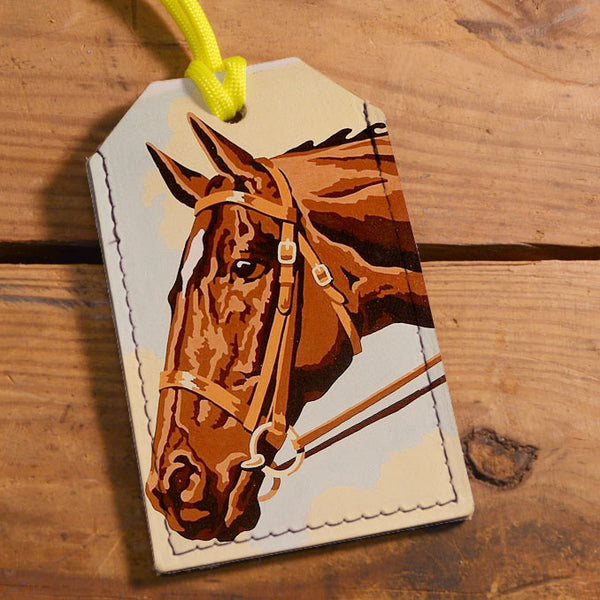 Painted Horse - Leather Luggage Tag
