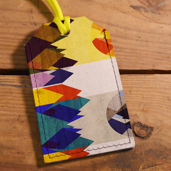 Abstract Mountains - Leather Luggage Tag