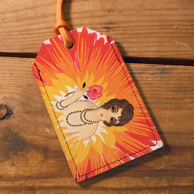Flower Lady - Leather Luggage Tag