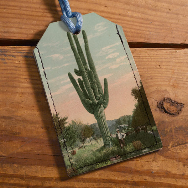 Cactus - Leather Luggage Tag