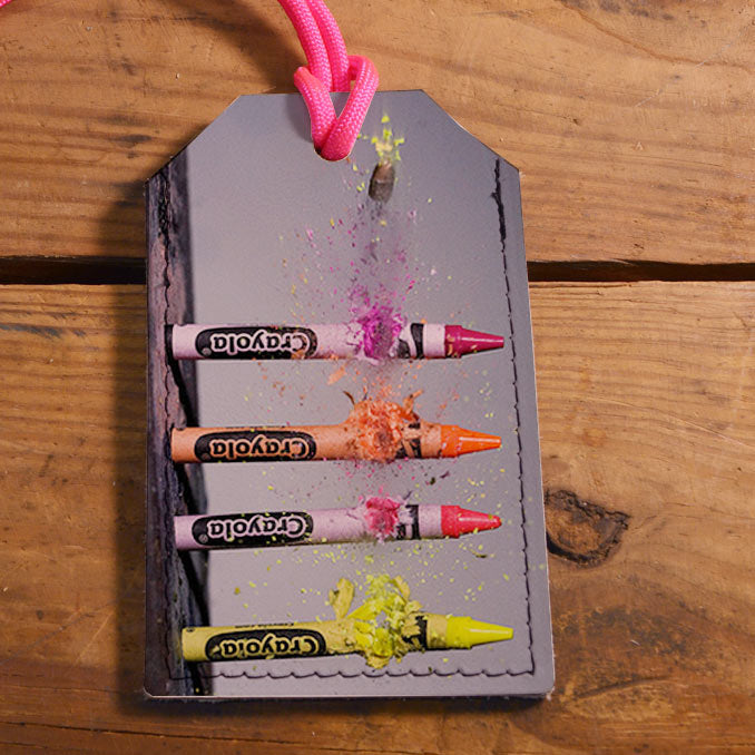 Crayons - Leather Luggage Tag