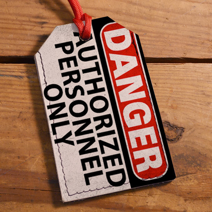 Danger - Leather Luggage Tag