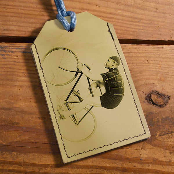 Cyclist - Leather Luggage Tag