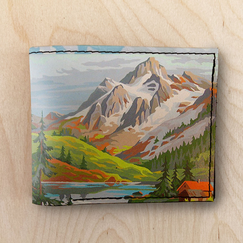 Mountain Paint- Minimal Bi-Fold Wallet