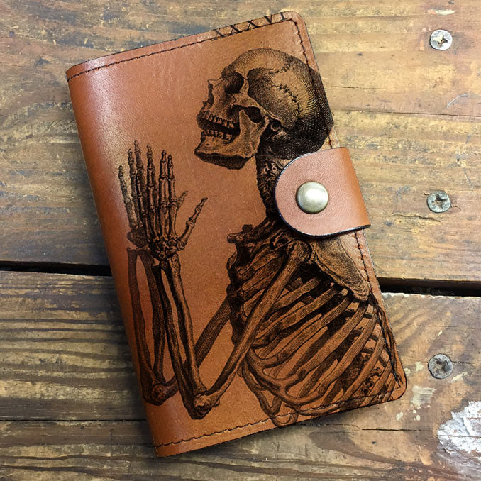 Praying Skeleton - Leather Journal Cover