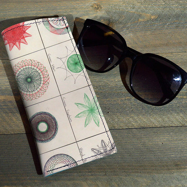 Spirograph - Printed Leather Eyeglasses Case