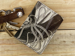 Squid Attack - Leather Spectrum Vert Cardholder Wallet