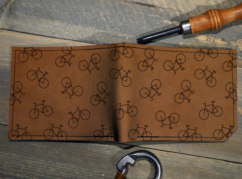 Bike Pattern - Printmaker Leather Wallet