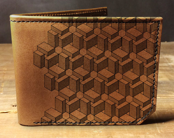 Box Pattern - Printmaker Leather Wallet