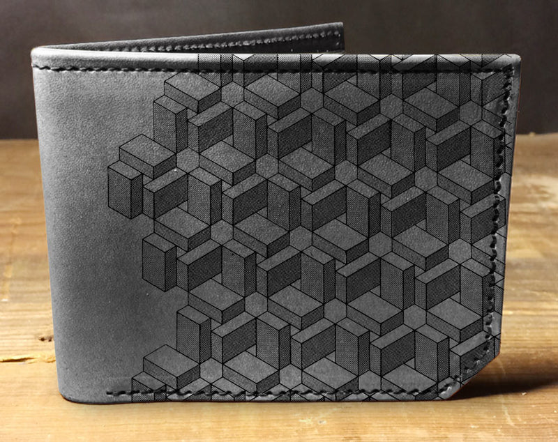 Box Pattern - Printmaker Leather Wallet