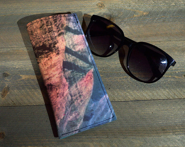 Desert Mountains - Printed Leather Eyeglasses Case