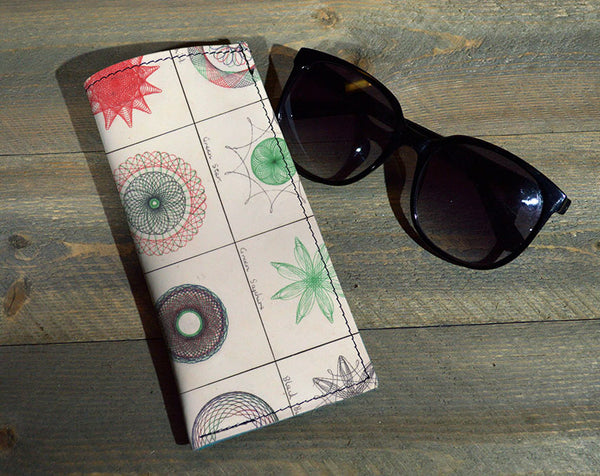 Spirograph - Printed Leather Eyeglasses Case