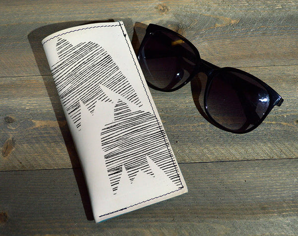 Bird Lines- Printed Leather Eyeglasses Case Wholesale
