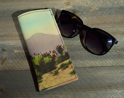 Desert Fade - Printed Leather Eyeglasses Case