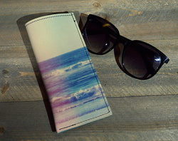 Ocean Fade - Printed Leather Eyeglasses Case