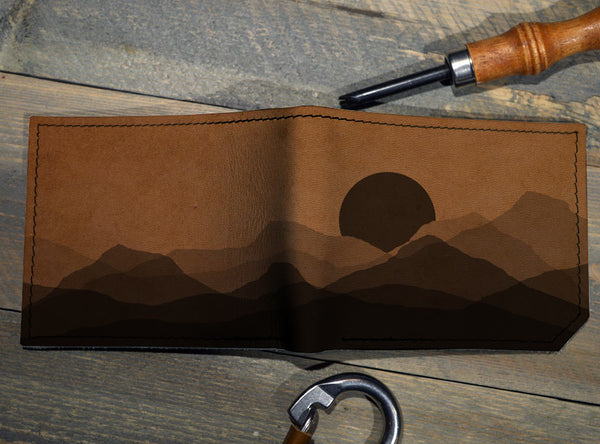 Faded Mountains - Printmaker Leather Wallet