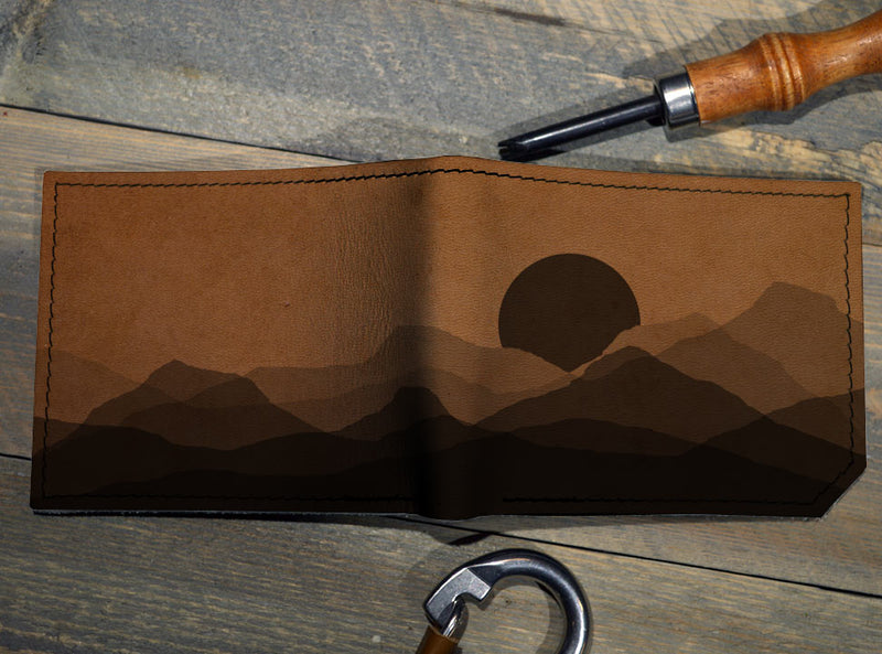 Faded Mountains - Printmaker Leather Wallet